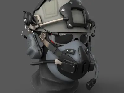 Helmet military Scifi ver 2 Low-poly 3D model