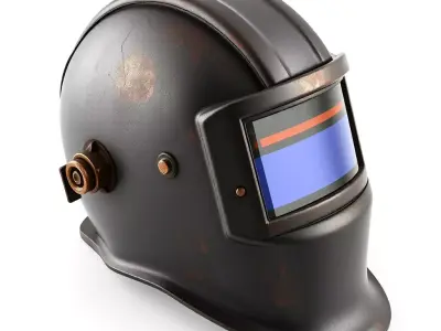 Worn Industrial Welding Helmet Low-poly 3D model purchase
