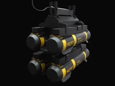 Hellfire Missiles with Army Textures 3D model