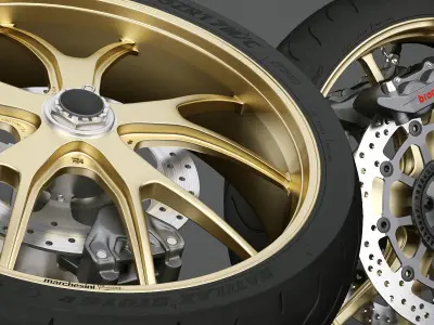 Motorcycle Wheels 3D model purchase