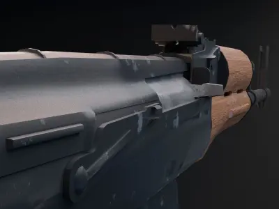 AK 47  Low-poly 3D model