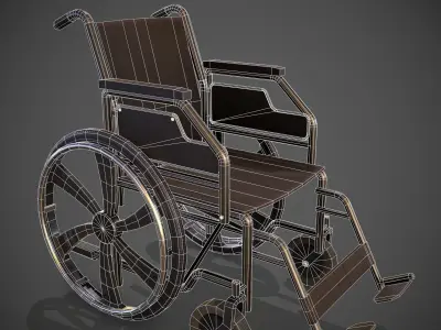 WheelChair 4K PBR Low-poly 3D model