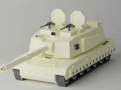  Simple Cartoon Heavy Tank Low-poly 3D model