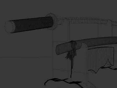 Samurai Katana Sword 3D Model Low-poly 3D model