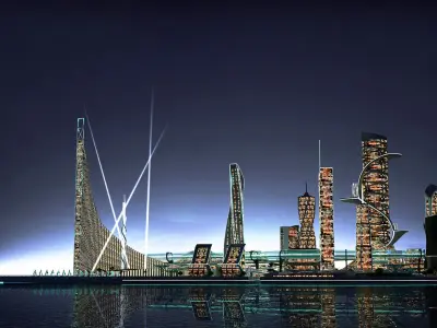  Realistic Future City 1 Day and Night Collection 