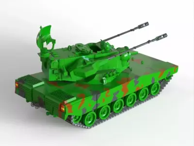 Flakpanzer Gepard Swiss MBT80 Free 3D print model purchase