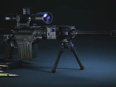 SBG Precision Rifle Low-poly 3D model