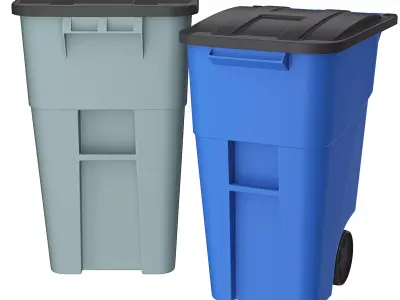 Rollout Wheeled Trash Can 32 and 50 GAL 3D model