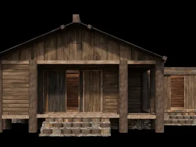 Medieval Houses 23- 4K Textures Game Ready Low-poly 3D model