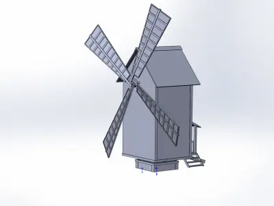 The historic Ukrainian windmill of the 18th century Free low-poly 3D model