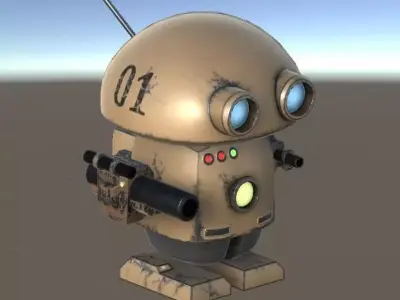Battle robot Free low-poly 3D model