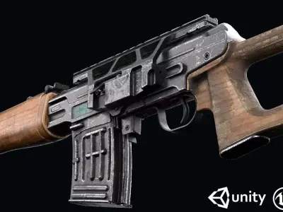 SVD Dragunov Game-Ready model Low-poly 3D model