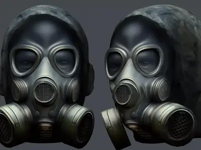 Gas mask helmet 3d model military combat Low-poly Low-poly 3D model purchase