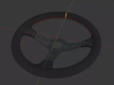 Deep dish steering wheel - Drift racing car Low-poly 3D model Low-poly 3D model