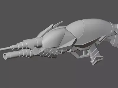 Scarab Shotgun Game Ready 3D Model Low-poly 3D model