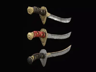 Desert Warrior Sabre Low-poly 3D model