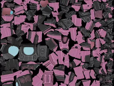 Pink Floral Pistol 3D model