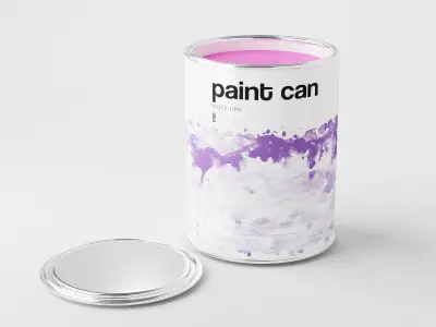 Paint Can Set Low-poly 3D model