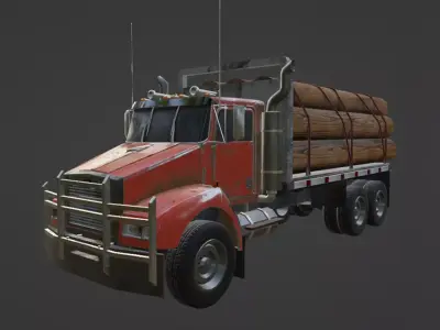 Game Ready Low Poly Realistic Dirt Truck   Low-poly 3D model