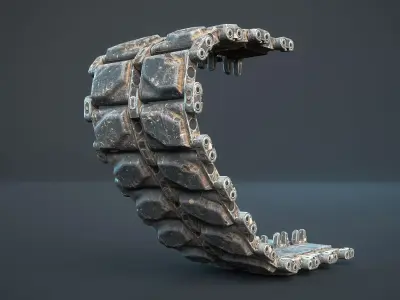 T156 Tracks M1 Abrams Tank Low-poly 3D model