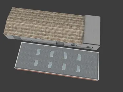 Commercial Warehouses Pack of 2 Low-poly 3D model