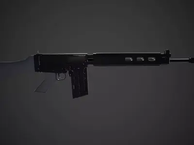 FN FAL Rifle  Game Ready Rigged and Animated Weapon Asset Low-poly 3D model