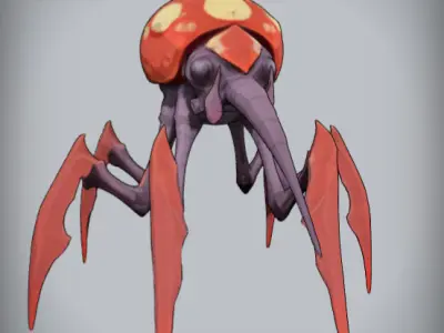 Micofang Fungal Predator Stylize Mushroom Creature Free low-poly 3D model
