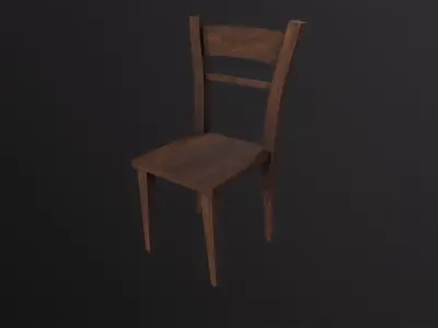 Wooden Chair 3D Model Low-poly 3D model