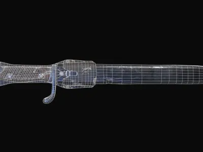 Mauser 1898 05 Bayonet Low-poly 3D model
