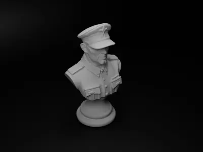 WW2 Soviet Soldier Bust Chess 3D print model