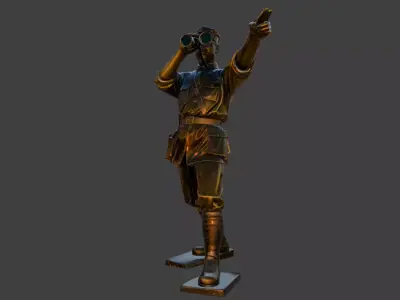 Military sculpture warrior  military battle war hero  soldier 3D print model 24