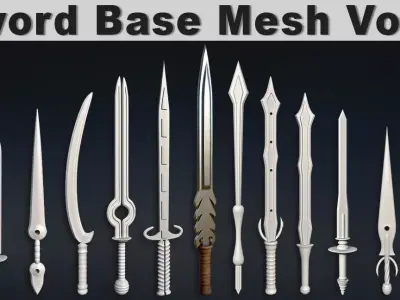Sword Base Mesh Vol 2 Low-poly 3D model