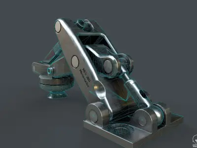 Mechanism metal clamp Free low-poly 3D model