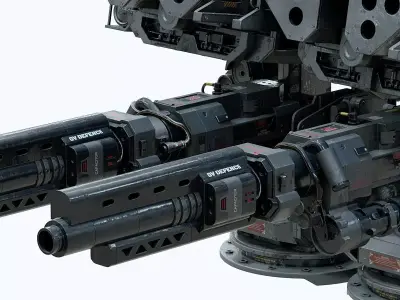 scifi Machine Gun  Low-poly 3D model