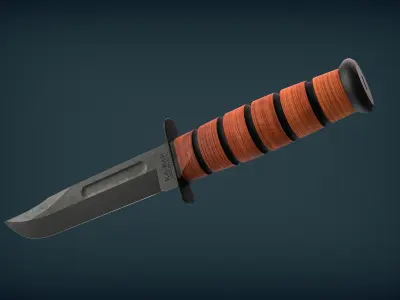 Ka-Bar USMC Fighting Knife Low-poly 3D model
