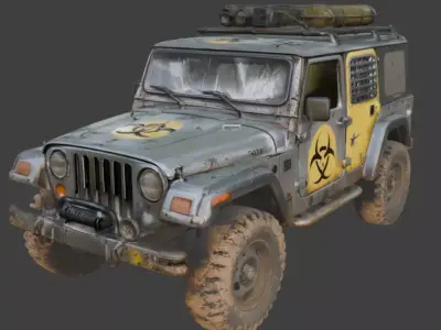Post Apocalyptic Off Road Jeep 3D Model V04 Low-poly 3D model