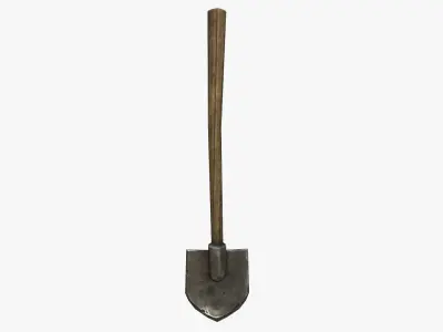 Shovel Low-poly 3D model 16