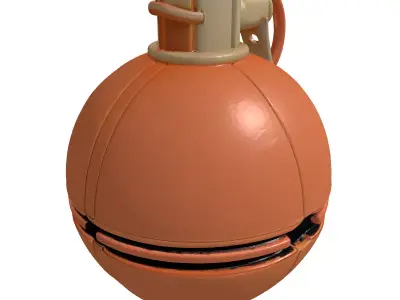 Metallic Futuristic Grenade Model 3D model