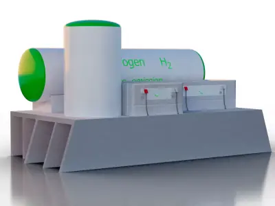 Green Hydrogen H2O Renewable Energy Sustainable Power 3D model