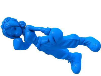 boxing -  boxing stl -  boxing character -  female boxer  3D print model