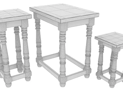 Cafe Wooden Table  3D model
