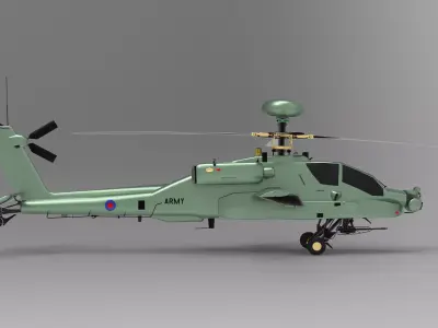 BOEING AH-64 APACHE  Low-poly 3D model purchase