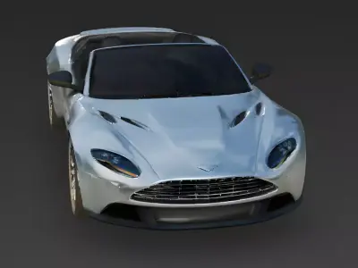 Realistic Futuristic EV Sport Silver Car 3d model Low-poly 3D model