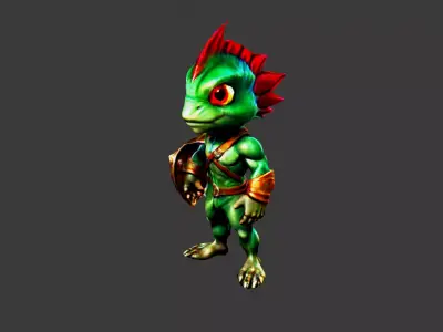 Iguana Man Low-poly 3D model get