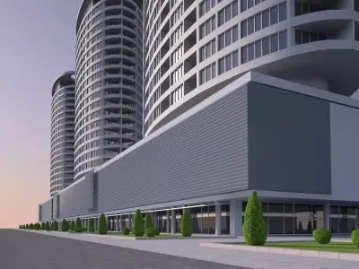 Residential building 3D model get