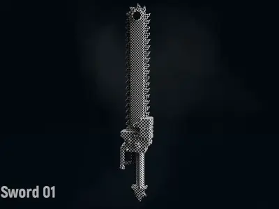 AC Chain Sword 01 Low-poly 3D model