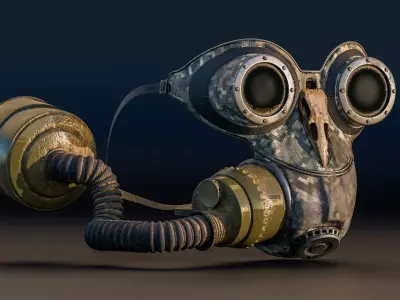 Post Apocalyptic Gas Mask Respirator 3D model