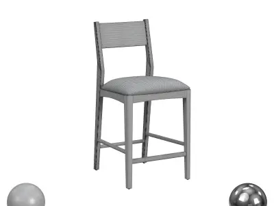 ROONEY LEATHERWOOD 26 COUNTER STOOL JET BLACK 3D model