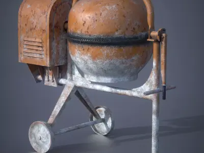 Concrete mixer Low-poly 3D model shop