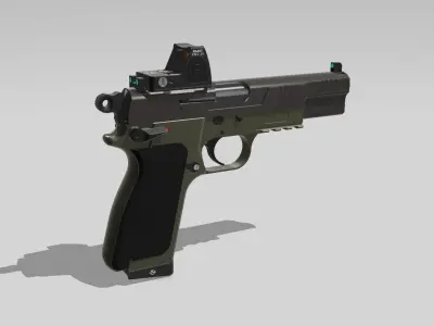 Browning Hi-Power modern CAD project 3D model